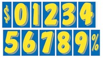 11.5 in. BLUE & YELLOW WINDSHIELD NUMBERS