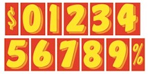 11.5 in. RED & YELLOW WINDSHIELD NUMBERS