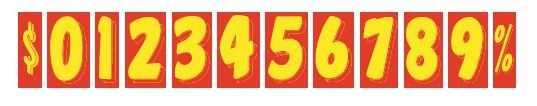 5.5 in. RED & YELLOW WINDSHIELD NUMBERS