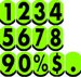 6 in. BUBBLE CHARTREUSE WINDSHIELD NUMBERS