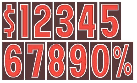 7.5 in. RED, BLACK & WHITE WINDSHIELD NUMBERS