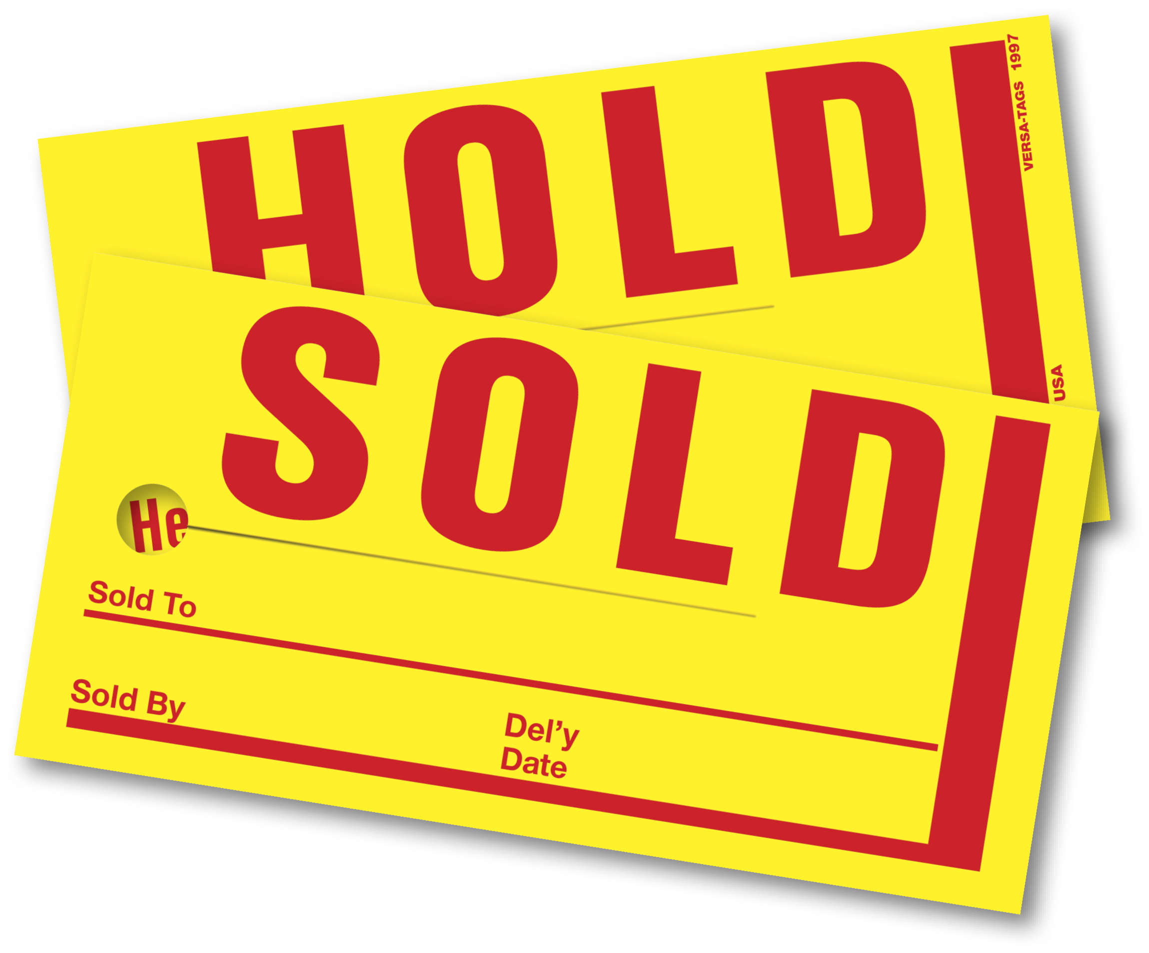 SOLD HOLD TAGS (4 in. x 8 in.)