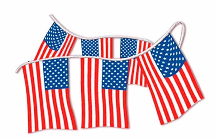 AMERICAN FLAG PENNANTS - CLOTH