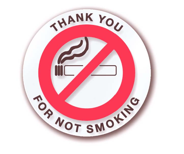 THANK YOU FOR NOT SMOKING STICKERS