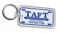 LICENSE PLATE SHAPED KEY TAGS (TAG COLOR + 1 PRINT COLOR)