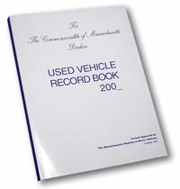 SOFT COVERED USED VEHICLE RECORD BOOK