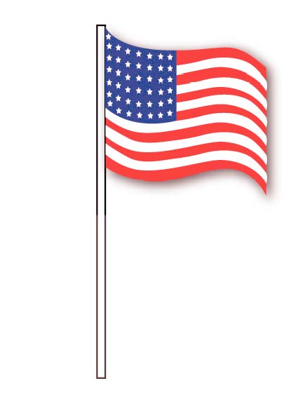 U.S. FLAG ANTENNA PENNANTS (PLASTIC)