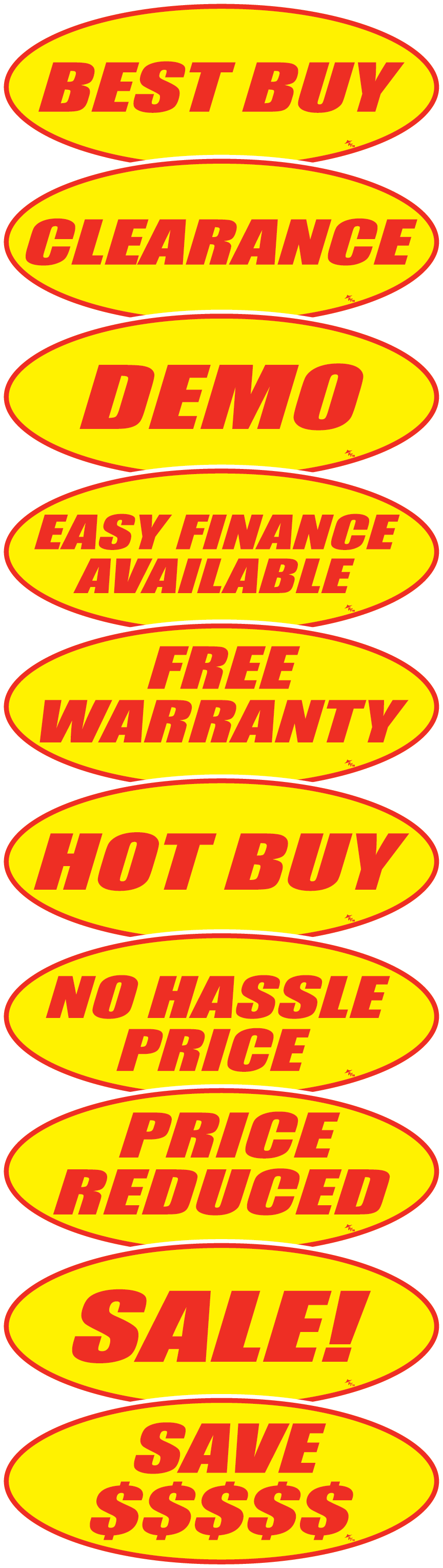 VINYL HIGHLIGHTS OVAL SLOGANS