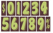 7.5 in. CHARTREUSE WINDSHIELD NUMBERS