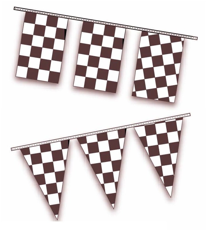BLACK & WHITE CHECKERED PENNANTS