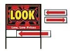 CURB SIGNS - DIRECTIONAL RIDERS