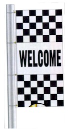DEALER CHECKERED DRAPE FLAGS