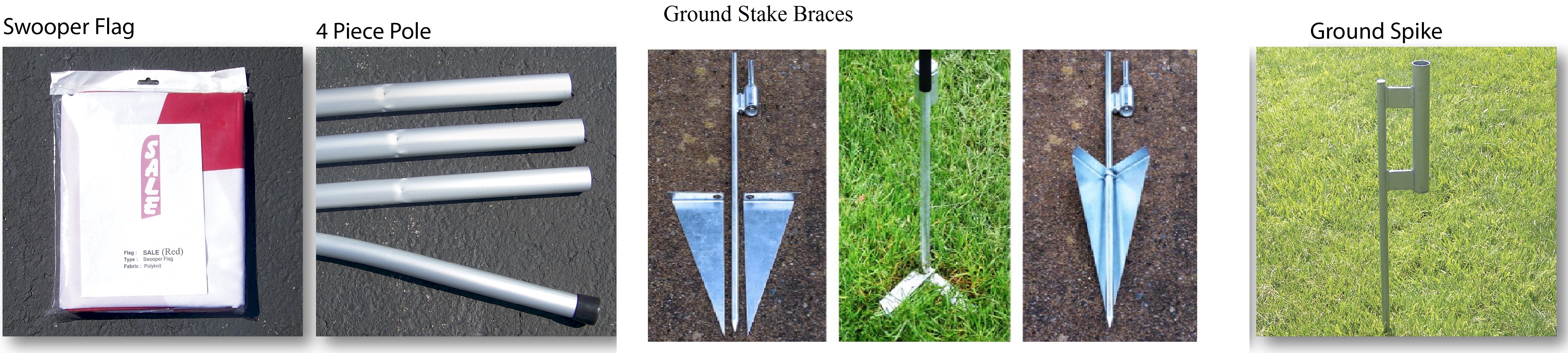 SWOOPER FLAG KIT W/ GROUND STAKE BRACES