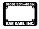 BLACK RAISED LETTER PLASTIC MOTORCYCLE PLATE FRAMES