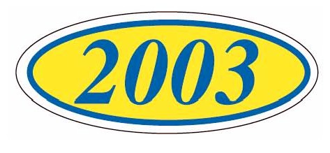 EURO STYLE OVAL YEAR MODEL SIGNS - BLUE & YELLOW