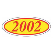EURO STYLE OVAL YEAR MODEL SIGNS - RED & YELLOW