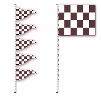BLACK & WHITE CHECKERED ANTENNA PENNANTS