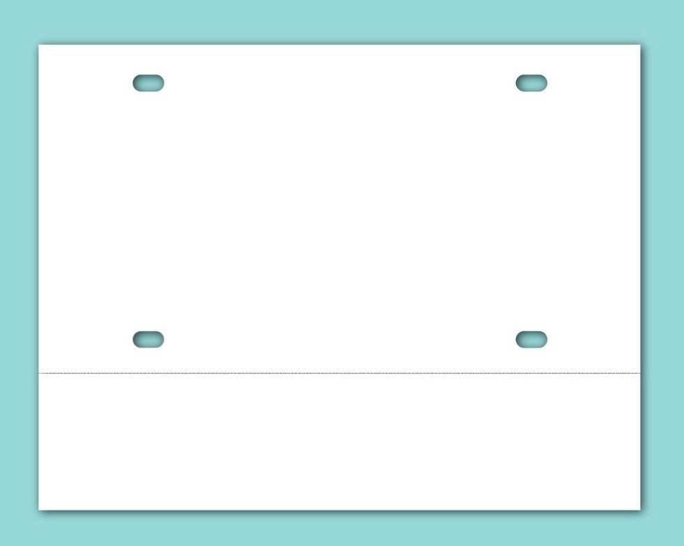 Teslin Temporary License Plate Paper Single Perf